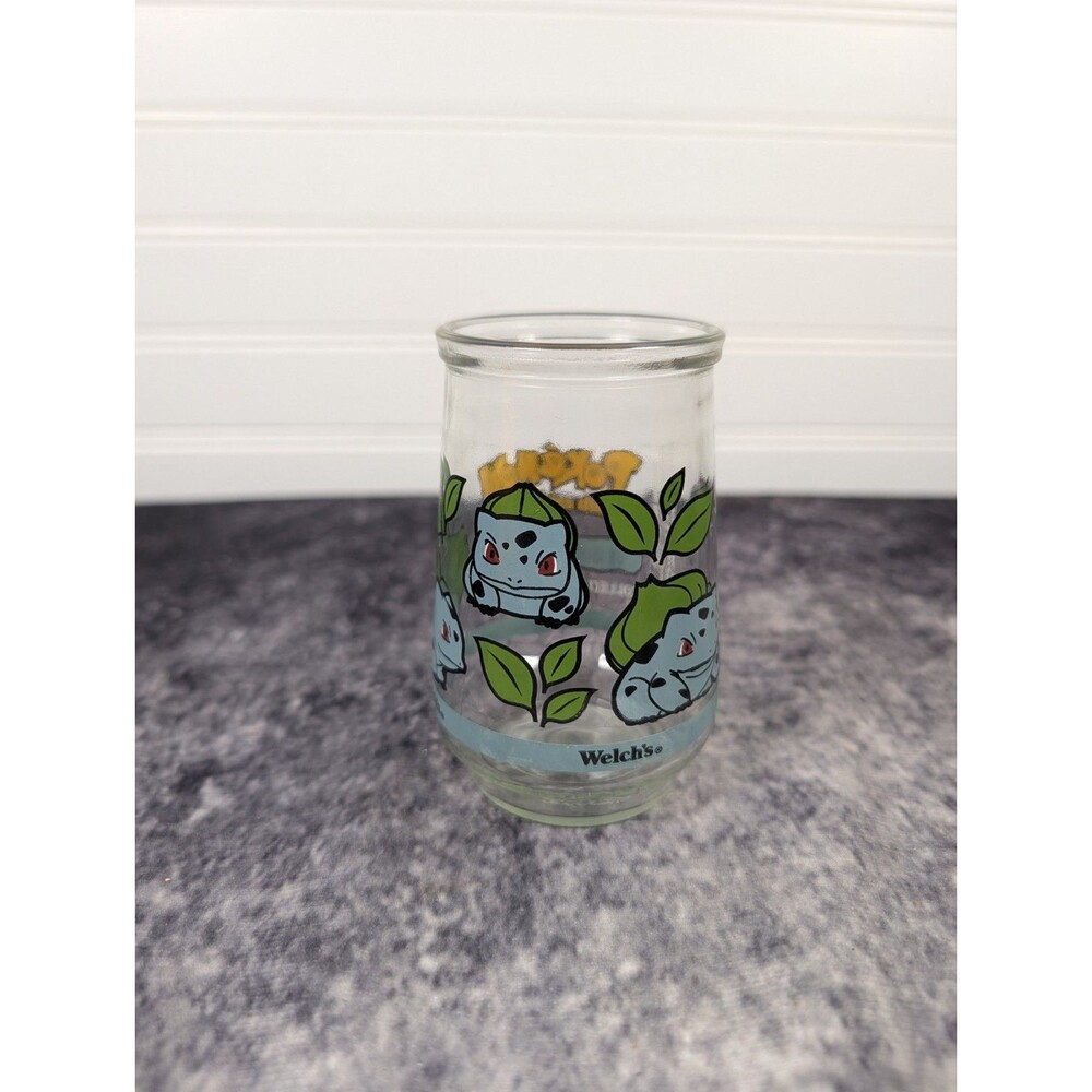 Welch's 1999 Pokémon Jelly Jar Collector's Glass #01 Bulbasaur Vintage